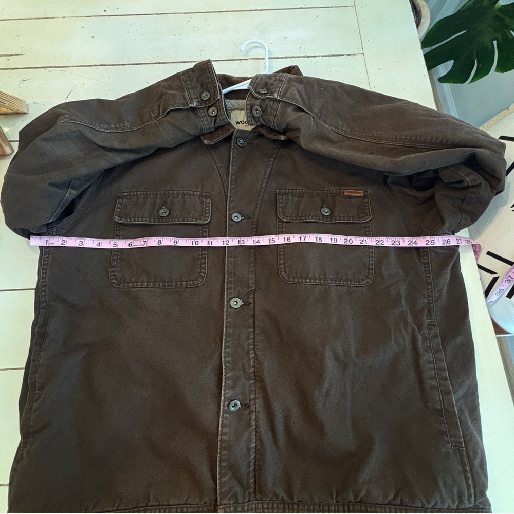 Woolrich Canvas Sherpa Lined Trucker Jacket Mens XXL Brown Barn Chore Coat Work - Picture 4 of 11